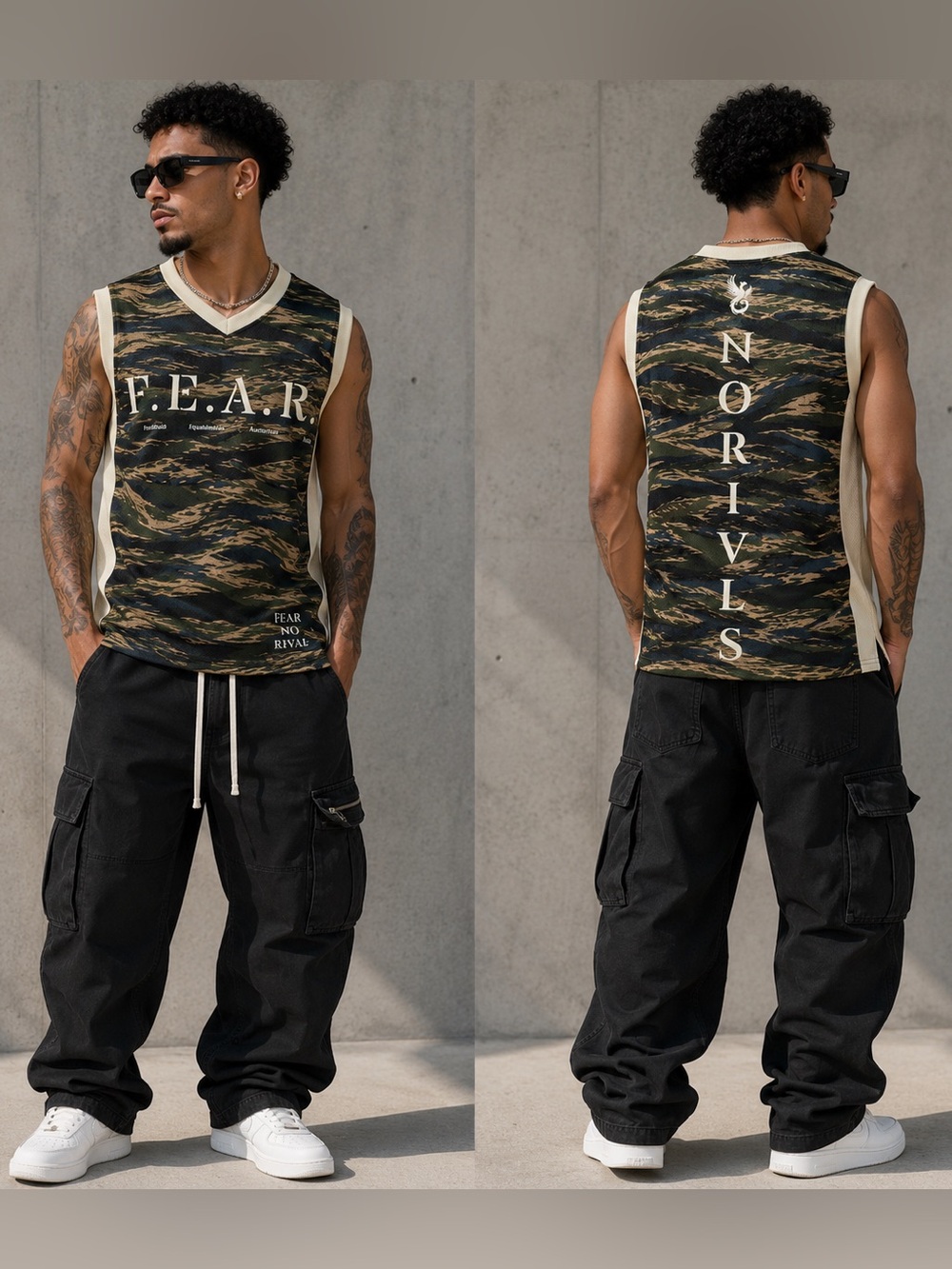 New Men's Lex Talionis Camouflage Fear No Rivals Jersey  - L